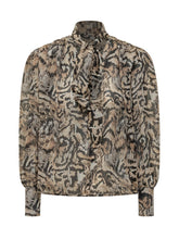 ACTUALEE - Snake Print Shirt with Ruffles - Multicolor - LIDIASHOPPING® - Official Website