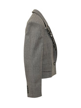 THE ATTICO - Blazer Corto con Fantasia Principe di Galles - Grigio - LIDIASHOPPING® - Official Website