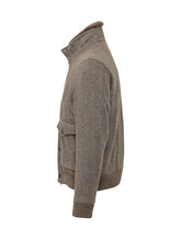 ESTERNO - Giubbino a Spina di Pesce con Collo in Pelliccia - Marrone - LIDIASHOPPING® - Official Website