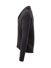 KNIT DE MONSIEUR - Regular fit cardigan featuring a shawl collar, vertical ribbed texture and front button fastening. Detailed with long sleeves, fitted cuffs and a ribbed hem. - Blue - LIDIASHOPPING® - Official Website