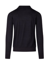 KNIT DE MONSIEUR - Polo in Lana Merino a Maniche Lunghe - Blu - LIDIASHOPPING® - Official Website