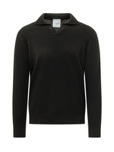 KNIT DE MONSIEUR - Maglia Polo con Collo Aperto - Nero - LIDIASHOPPING® - Official Website