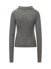 TELA - Joy Ribbed Cardigan with Collar - Grey - LIDIASHOPPING® - Official Website