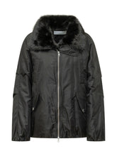 STAND STUDIO - Thilda jacket featuring a regular silhouette and a wide collar with a soft, voluminous texture. Detailed with a central two way zip fastening, long sleeves, vertical chest pockets and lower flap pocke - Black - LIDIASHOPPING® - Official Website