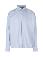 MARSEM - Camicia Cropped a Righe con Taschino - Blu - LIDIASHOPPING® - Official Website