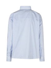 MARSEM - Camicia Cropped a Righe con Taschino - Blu - LIDIASHOPPING® - Official Website