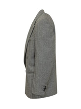 MARSEM - Oversized Herringbone Double-Breasted Blazer - Grey - LIDIASHOPPING® - Official Website