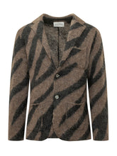SANFREDI - Giacca Uomo Doppiopetto con Pattern Zebra - Marrone - LIDIASHOPPING® - Official Website