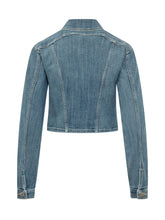 DONDUP - Cropped Jacket with Pockets - Blue - LIDIASHOPPING® - Official Website