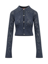 DONDUP - Openwork Cardigan with Collar - Blue - LIDIASHOPPING® - Official Website