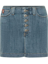 DONDUP - Mini Skirt with Front Buttons - Blue - LIDIASHOPPING® - Official Website