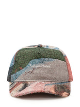 KIDSUPER - Baseball cap featuring a curved visor and panelled construction. Detailed with an allover figurative jacquard pattern, a covered top button and embroidered lettering across the front. - Multicolor - LIDIASHOPPING® - Official Website