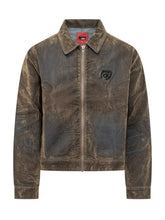 KIDSUPER - Short jacket featuring a straight silhouette, classic collar and front zip fastening. Detailed with long sleeves, a distressed effect surface, graphic sleeve accents and an eye shaped applique on the - - LIDIASHOPPING® - Official Website