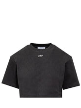 OFF-WHITE - T-Shirt Cropped Off - Nero | Lidia Shopping | Official Website