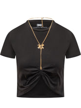 T_Shirt with Bow Necklace - Elisabetta Franchi | Lidia Shopping