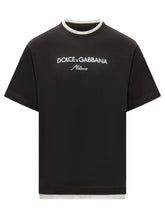 Dolce & Gabbana Men's Black Embroidered Logo T-Shirt - Collezione Happy Birthday | Lidia Shopping