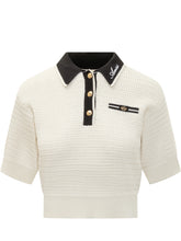 Amiri White and Black Knit Crop Polo - Amiri | Lidia Shopping