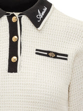 Amiri White and Black Knit Crop Polo - Amiri | Lidia Shopping