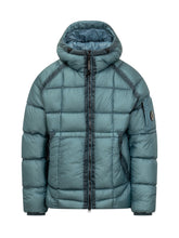 C.P. Company Light Blue Hooded Puffer Jacket - C P Company | Lidia Shopping