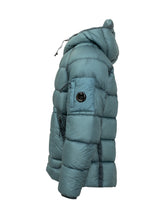 C.P. Company Light Blue Hooded Puffer Jacket - C P Company | Lidia Shopping