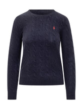 Maglioncino in Lana Treccia Blu Navy Polo Ralph Lauren - Abbigliamento Donna | Lidia Shopping