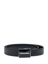 Dsquared2 Cintura Nera in Pelle con Fibbia Logo - Accessori Uomo | Lidia Shopping