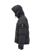 Stone Island Black Hooded Down Jacket - Collezione Happy Birthday | Lidia Shopping