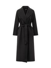 Max Mara Studio Long Black Belted Coat - Collezione Happy Birthday | Lidia Shopping