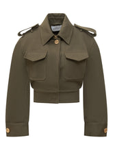 Givenchy Cropped Military Green Jacket with Gold Buttons - Collezione Happy Birthday | Lidia Shopping