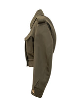 Givenchy Cropped Military Green Jacket with Gold Buttons - Collezione Happy Birthday | Lidia Shopping