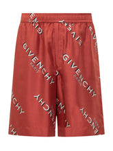 GIVENCHY - Givenchy Red Silk Shorts with Logo - Red | Lidia Shopping ® | Official Website