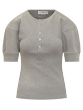 Maglia Victoria Beckham grigia in cotone - Abbigliamento Donna | Lidia Shopping