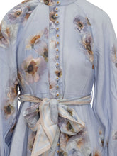 Zimmermann Blue Dress with Print and Belt - Collezione Happy Birthday | Lidia Shopping