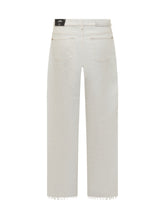 7 For All Mankind White Straight Jeans with Raw Hem - 7 For All Mankind | Lidia Shopping
