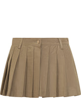 Dondup Minigonna Pieghevole in Cotone Beige - 7 For All Mankind | Lidia Shopping