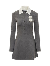 Self-Portrait Short Knit Dress with Contrast Collar - Collezione Happy Birthday | Lidia Shopping