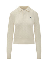 Maglia a Treccia con Colletto Polo Ralph Lauren - Abbigliamento Donna | Lidia Shopping