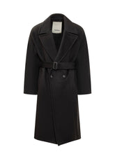 A Paper Kid Black Wool Coat with Belt - A Paper Kid | Lidia Shopping