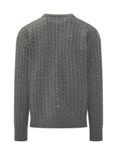 A Paper Kid Maglione Treccia con Strass Grigio - A Paper Kid | Lidia Shopping