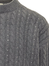 A Paper Kid Maglione Treccia con Strass Grigio - A Paper Kid | Lidia Shopping