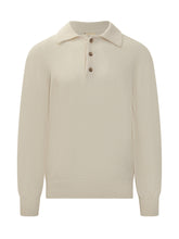 A Paper Kid Beige Wool Polo Sweater with Buttons - A Paper Kid | Lidia Shopping