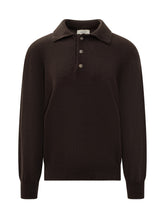 A Paper Kid Brown Wool Polo Sweater with Buttons - A Paper Kid | Lidia Shopping