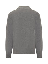 A Paper Kid Grey Wool Polo Sweater with Buttons - A Paper Kid | Lidia Shopping