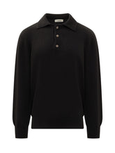 A Paper Kid Black Wool Polo Sweater with Buttons - A Paper Kid | Lidia Shopping