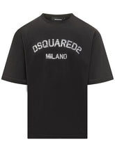 T-shirt Nera in Cotone con Logo Dsquared2 Milano - Abbigliamento Uomo | Lidia Shopping