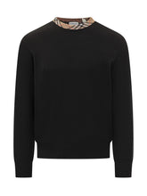 Maglia Girocollo Nera con Dettaglio Check Burberry - Abbigliamento Uomo | Lidia Shopping