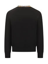 Maglia Girocollo Nera con Dettaglio Check Burberry - Abbigliamento Uomo | Lidia Shopping