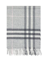 Burberry Sciarpa a Quadri Grigia in Lana con Frange - Accessori Uomo | Lidia Shopping