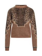 Dondup Brown Abstract Jacquard Wool-Blend Sweater - Collezione Happy Birthday | Lidia Shopping
