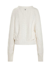 Dondup White Cable-Knit Wool-Blend Sweater - Collezione Happy Birthday | Lidia Shopping